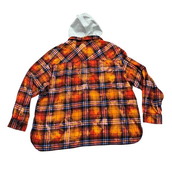 Urban Outfitters Flannel Plaid Hooded Oversized Shirt, XL - Picture 8 of 11
